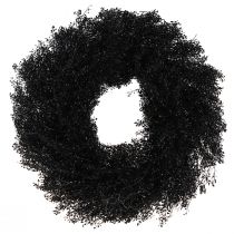 Product Elegant dried flower wreath, black metallic Lepidium, Ø33cm – Modern wall wreath, table decoration, door wreath