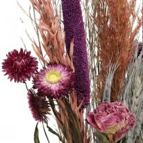 Dried flowers Bouquet of pink meadow flowers and cereals 70-75cm