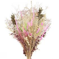 Product Dried Flower Bouquet Pink Green Lagurus Eucalyptus 150g