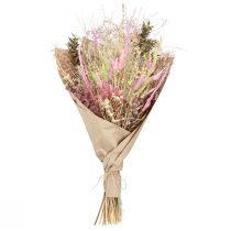 Product Dried Flower Bouquet Pink Green Lagurus Eucalyptus 150g
