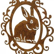 Bunny for hanging patina Easter decoration metal Easter bunny H20cm