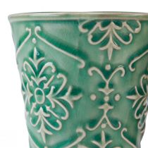 Product Planter Ceramic Craquelé Glaze Green Ø7cm H8cm 4 pcs