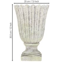 Product Planter Flower pot Antique Cast stone Grey Ø20cm H30.5cm