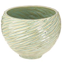 Product Planter decorative bowl ceramic in green Ø15cm H11cm 2pcs