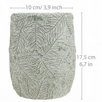 Product Planter ceramic green white gray pine branches Ø12cm H17.5cm