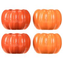 Product Planter ceramic pumpkin plant pot orange Ø9.5cm H6.5cm 4 pcs