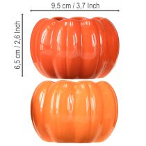 Product Planter ceramic pumpkin plant pot orange Ø9.5cm H6.5cm 4 pcs
