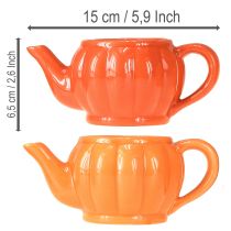 Product Ceramic planter/teapot, orange assorted, 15×9×6.5cm, 2 pieces