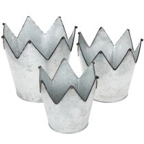 Product Planter crown metal decorative zinc Ø21.5/19.5/17cm set of 3