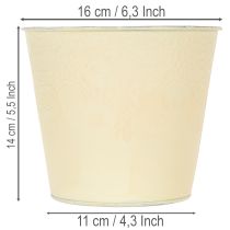 Product Metal planter, pastel yellow, Ø16cm H14cm
