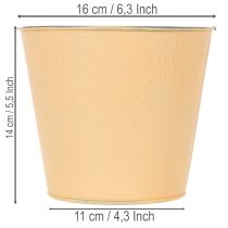 Product Metal planter, pastel orange, Ø16cm H14cm