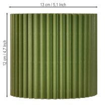 Product Paper Plant Pot Grooved Dark Green Ø13cm H12cm 4 pcs