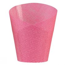 Product Planter paper woven pink, yellow, green Ø7cm H13cm 12pcs
