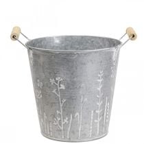 Planter planter vintage decorative metal bucket Ø18cm H17.5cm