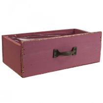 Planter drawer wood deco purple 25×13×9cm