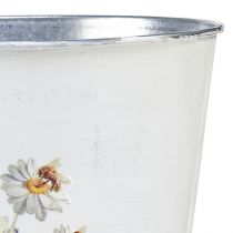 Product Planter white metal flower pot flowers Ø16cm H14.5cm