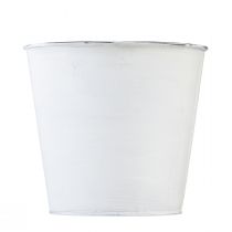 Product Flower pot metal planter white flowers 12.5cm H11.5cm