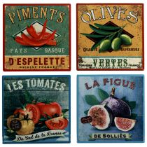 Product Coasters for glasses ceramic fruit vegetables 10×10cm 4pcs