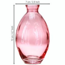 Product Bulbous vase, mini vases, tinted pink glass, Ø7cm, H12cm, 6 pieces