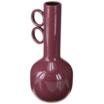 Product Modern, artistic vase with a long neck and round handles for stylish interiors, 24cm
