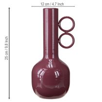 Product Modern, artistic vase with a long neck and round handles for stylish interiors, 24cm