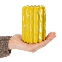 Product Cactus Ceramic Vase, Grooved Structure Design for Modern Living, 13cm, 4 Pieces