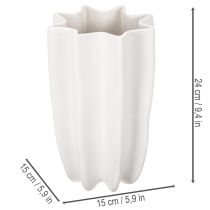 Product Ribbed vase, tall decorative vase for dried flowers, 24cm