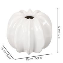 Product Pumpkin ceramic vase, white, home decoration, 15cm