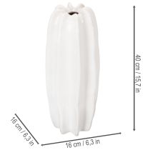 Product Ribbed vase, modern ceramic vase for dried flowers, 40cm