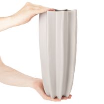 Product Modern ribbed vase, tall decorative vase for dried flowers, 38cm