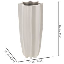 Product Modern ribbed vase, tall decorative vase for dried flowers, 38cm