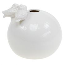 Vase with owls Ø11.5cm white