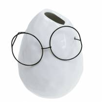Product Vase with Glasses Easter Decoration Ceramic White Ø8.5cm H13cm 3 pcs
