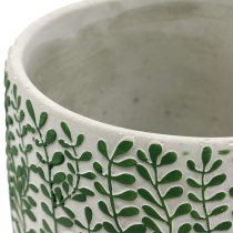 Cachepot tendril decor, ceramic vessel, planter concrete look Ø20.5cm H17.5cm