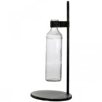 Product Decorative vase decorative bottle with metal stand black Ø16cm