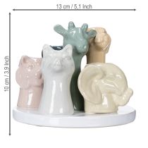 Product Vase with decorative animal figures, perfect for playful room design, 13cm