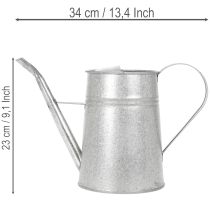 Product Galvanized decorative watering can, metal, grey, vintage look, 1.7L, H23cm, for stylish flower decorations & planters