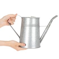 Product Galvanized decorative watering can, metal, grey, vintage look, 1.7L, H23cm, for stylish flower decorations & planters