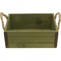 Product Vintage flower box wooden planter green L24/30cm set of 2