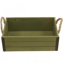 Product Vintage flower box wooden planter green L24/30cm set of 2
