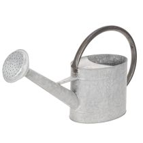 Product Vintage metal watering can, silver-grey, stylish garden decoration, flower vase, L53cm H29cm