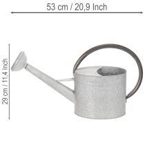Product Vintage metal watering can, silver-grey, stylish garden decoration, flower vase, L53cm H29cm