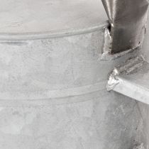 Product Vintage metal watering can, silver-grey, stylish garden decoration, flower vase, L53cm H29cm