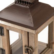 Product Vintage Lantern Dark Brown Wooden Lantern 15×15cm H26cm