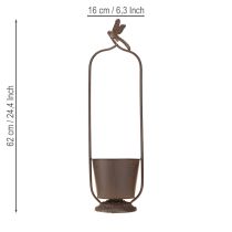 Product Vintage planter with trellis dragonfly metal Ø16/H62cm