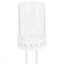 Product Vintage tealight holder white Ø5.5cm H8cm 4pcs