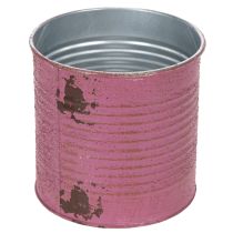 Product Vintage planter decorative box purple metal summer decoration Ø11cm H10.5cm