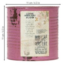 Product Vintage-look flower pot/tin with lettering for indoor decoration, 11cm, 3 pieces