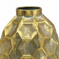 Vintage vase gold flower vase honeycomb look Ø22.5cm H31cm