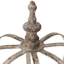 Product Vintage Lantern Crown Metal with Glass Grey Ø14cm H18.5cm